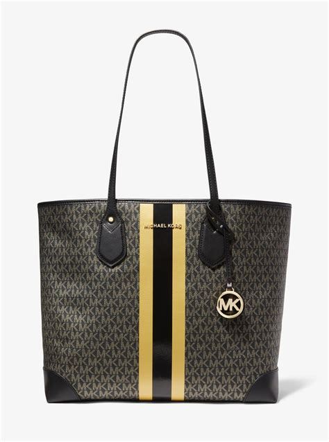 michael kors eva|Eva Large Logo Stripe Tote Bag .